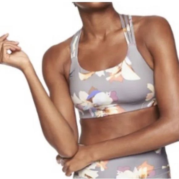 Athleta Other - Athleta Hyper Focused Sports Bra Grey Floral size large